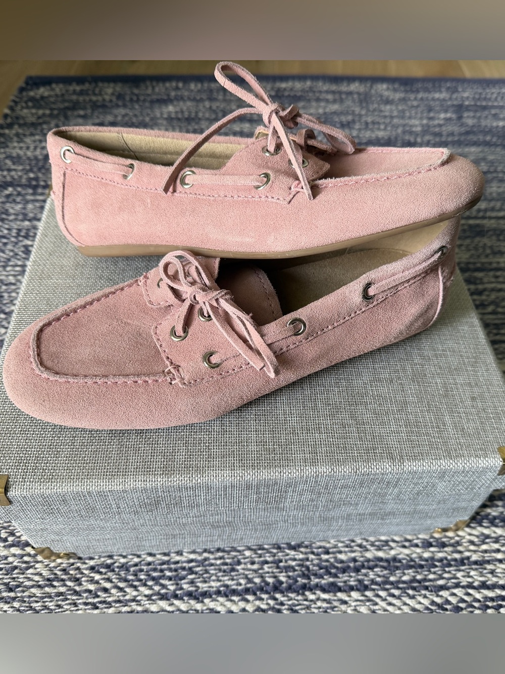 Marc Fisher LTD Uleena Suede Boat Shoes Pink Size 6.5